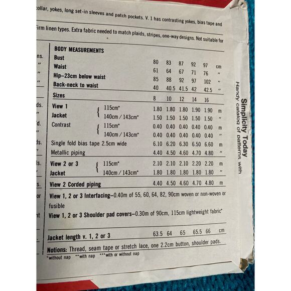 Simplicity Sewing pattern 5366 blazer 1970's - Picture 5 of 5